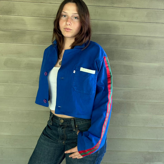 One-of-a-Kind Cropped Vintage Workwear Jacket -Size M