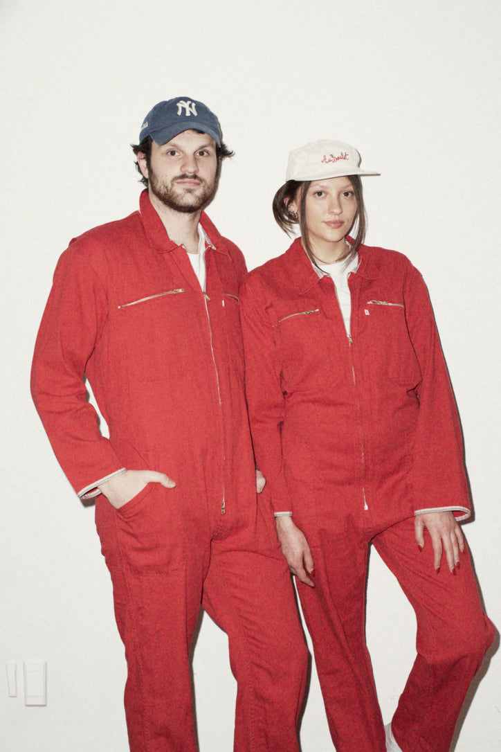 Combinaison  de travail  rouge  -Red jumpsuit