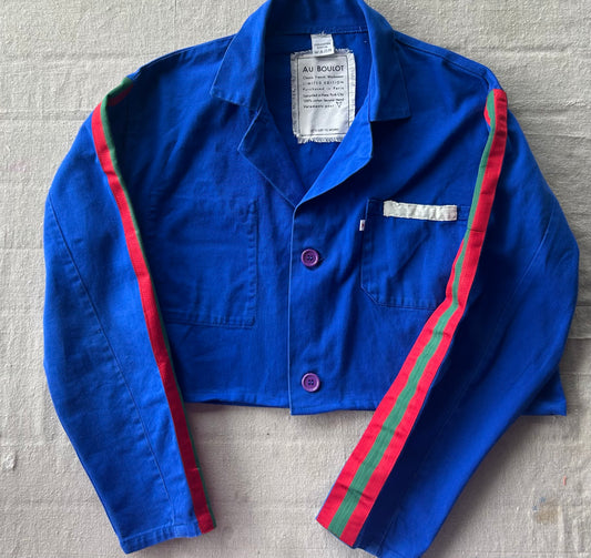 One-of-a-Kind Cropped Vintage French Workwear Jacket